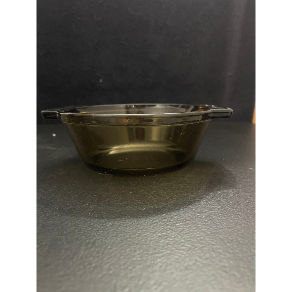 Lovenware Smoke Brown Glass Casserole Dish 20oz Round Oven Microwave Safe 1096
